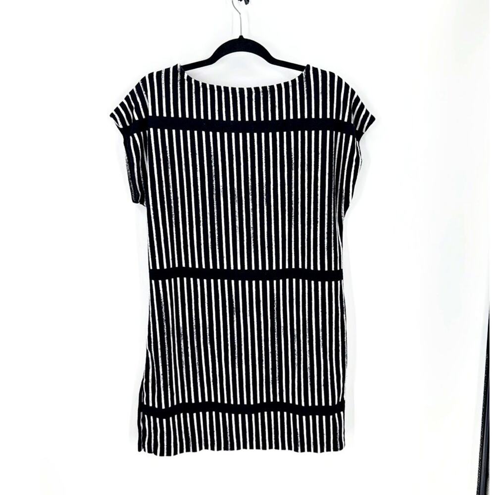 Marimekko for Target Dress Women Size Small Black White Terrycloth Side Slit